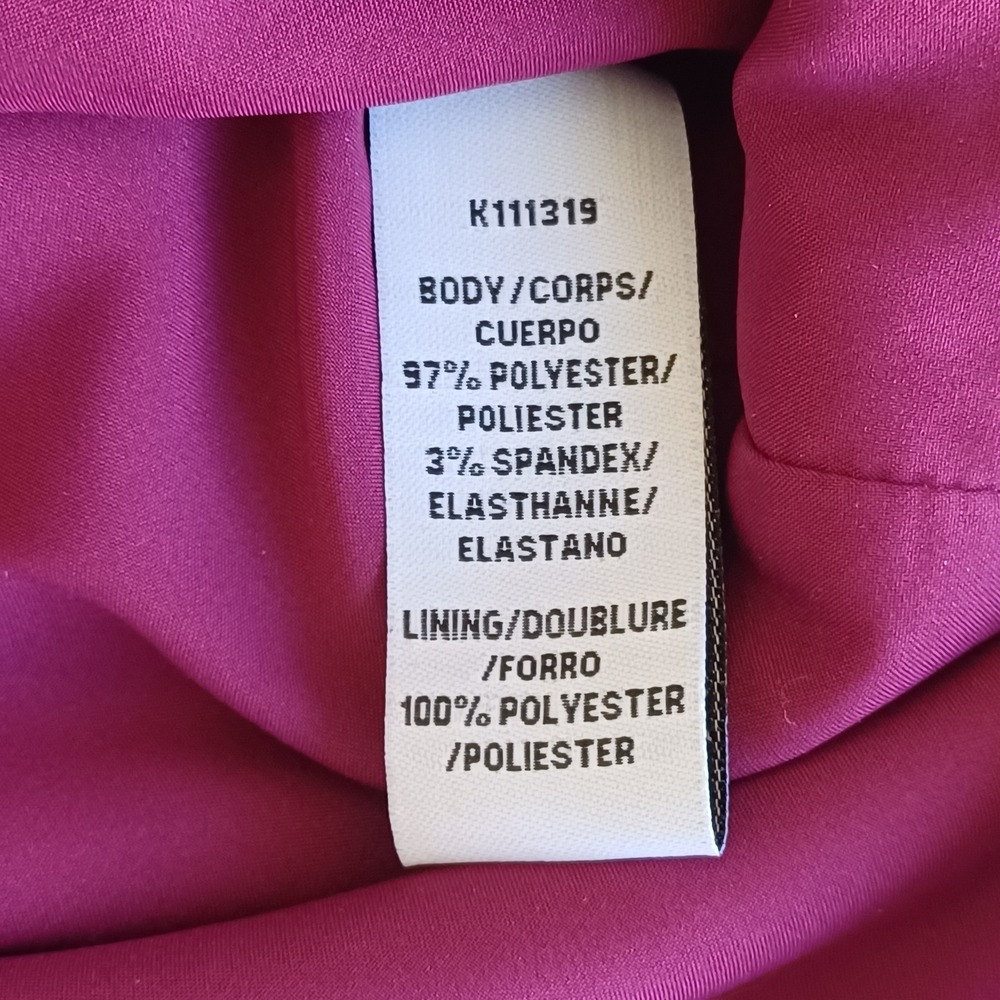 Kay Unger New York Berry Satin V-Neck 3/4 Sleeve TulipWrap Cocktail Dress 12 NWT - Picture 9 of 11